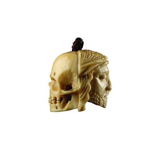 South German Carved Bone Rosary Bead